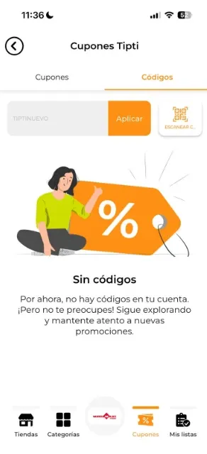 Códigos QR in app